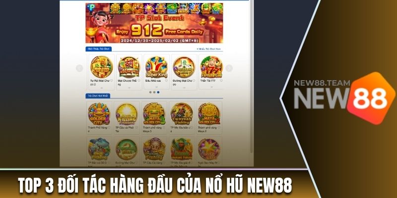 Top 3 đối tác hàng đầu của nổ hũ New88